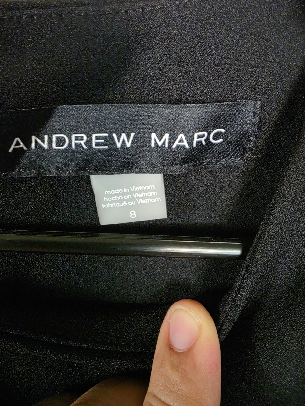 Andrew Marc Black Midi Dress Size 8 - Picture 4 of 8